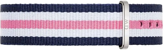 Daniel Wellington Classic Southampton, Correa Reloj Azul-Rosa-Blanco/Plateado, 18mm, NATO, para Mujer y Hombre