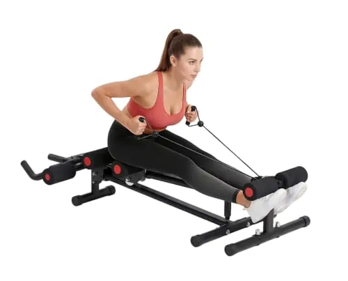 RELIFE REBUILD YOUR LIFE Maquina Abdominales Casa Aparato de Entrenamiento Muscular Ejercitador Plegable Multifuncional Gimnasio (Rojo)