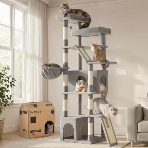 Feandrea Árbol para Gatos de 184,5 cm, Rascador Grande, Gran Carga