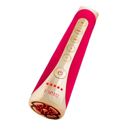 FOREO FAQ 102 Pink Ruby, Radiofrecuencia Facial Profesional, EMS, RF y 8 Luces LED- Luz Roja Terapia, Antiedad, Masajeador Facial T-Sonic, Cuidado Facial Mujer, Luz Infrarroja