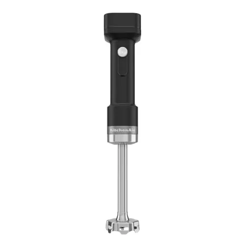KitchenAid Go Batidora de Mano Inalámbrica con Batería y Accesorios, Brazo 17,78cm, Cuchilla Inox 4 Puntas, Velocidad Variable, 30 Min, Negro Mate
