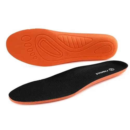 Riemot Plantillas Confortables de Reemplazo para Zapatos Hombres Mujeres para Botas de Trabajo Zapatos para Correr Entrenadores Plantillas Amortiguadoras para el Alivio del Dolor en los Pies,Negro 43