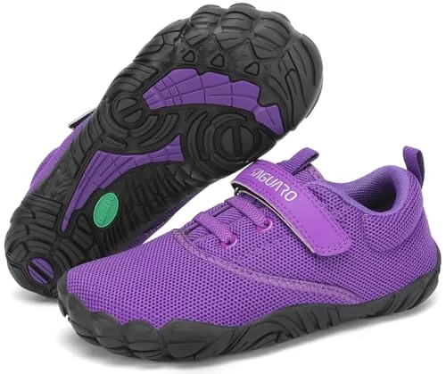 SAGUARO Barefoot Niños Zapatillas de Trail Running Niña Niño Minimalistas Zapatos de Deporte Blanditos Cómodos Calzado Descalzos para Exterior Interior, Morado, 36 EU