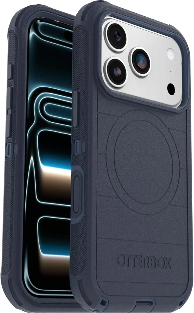 Otterbox Defender Series Pro MagSafe Funda para iPhone 17 Pro, a Prueba de Golpes, a Prueba de caídas, ultrarresistente, Testada 7X con estándares Militares anticaídas, Azul