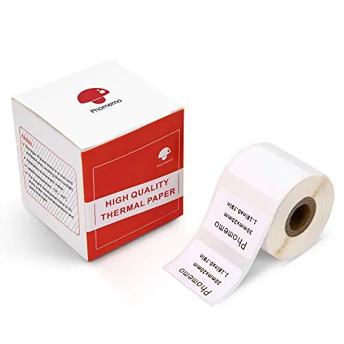 Phomemo Etiquetas Adhesivas Térmicas 30×20mm para M110 M220 M108, 300 Pcs | Phomemo Etiquetas pegatinas Personalizadas para logo, diseños, regalos, Decoración, para M110/M108/M221/M220, Blanco