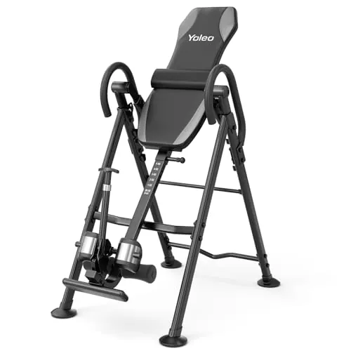 YOLEO Gravity Tabla de inversión Plegable con Bloqueo de Seguridad, Entrenador de Gravedad con Soporte Lumbar para Terapia para aliviar el Dolor