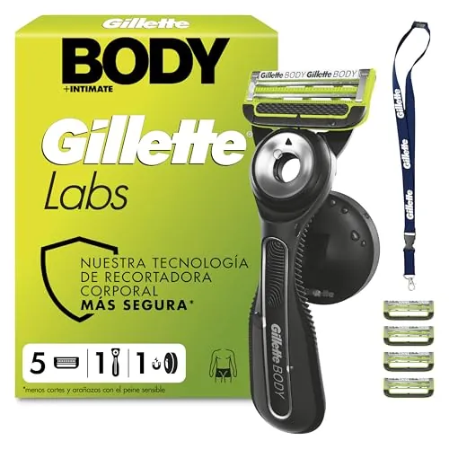 GilletteLabs Body + Intimate Maquinilla Corporal Hombre, 5 Recambios