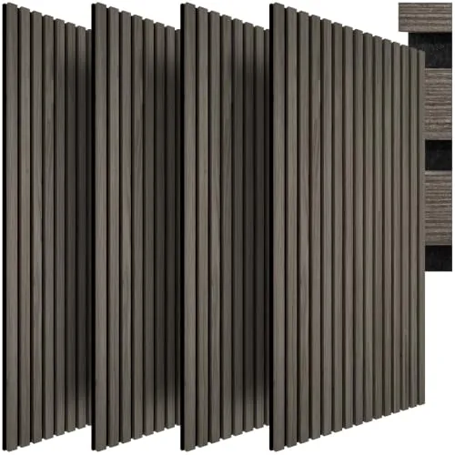 tectake® Paneles Acústicos 120 X 60 Cm, Chapa Madera Auténtica, 3D