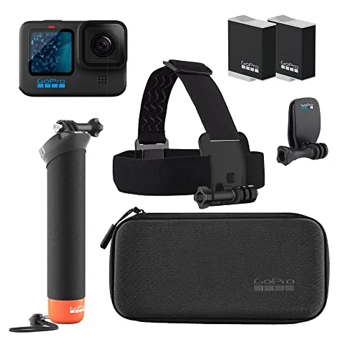 GoPro Paquete de Accesorios HERO11 Black: Incluye batería de Enduro Adicional (2 en Total), The Handler (empuñadura Flotante), Correa para la Cabeza + Clip rápido y Estuche de Transporte