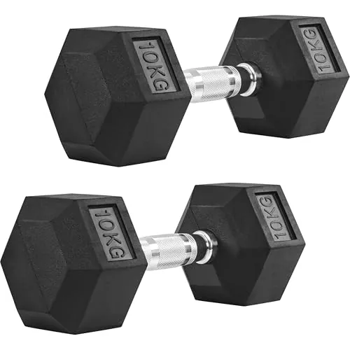 Yaheetech Set de 2 Mancuernas Hexagonales Hierro Fundido, Dumbbell 2x10 kg | dumbellset set