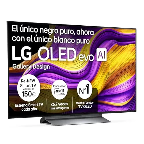 LG OLED48G56LS - TV 48", OLED EVO 4K, Smart TV IA G5, WebOS 25, Super Upscaling, Dolby Vision y Dolby Atmos, AMD FreeSync, Alexa/Google Assistant, Negro