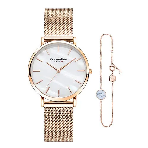VICTORIA HYDE Reloj Mujer Set, Reloj de Pulsera Analógico de Cuarzo con Pulsera de Moda
