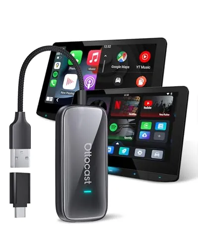 OTTOCAST Play2Video Ultra, Adaptador CarPlay Inalámbrico & Android Auto