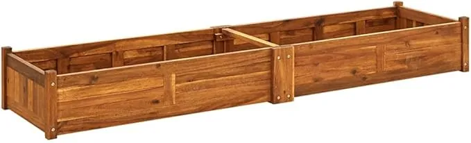 vidaXL Arriate Rectangular de Madera de Acacia 200x50x25 cm Marrón Macetero