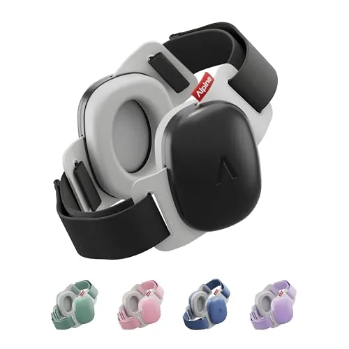 Alpine Muffy Baby Confort – Cascos Bebe Antiruido – Certificado CE & ANSI – Diadema Única Para Un Ajuste Seguro Y Cómodo – Protección Auditiva Ajustable Hasta 48 Meses – Atenuación De 24 dB, Negro