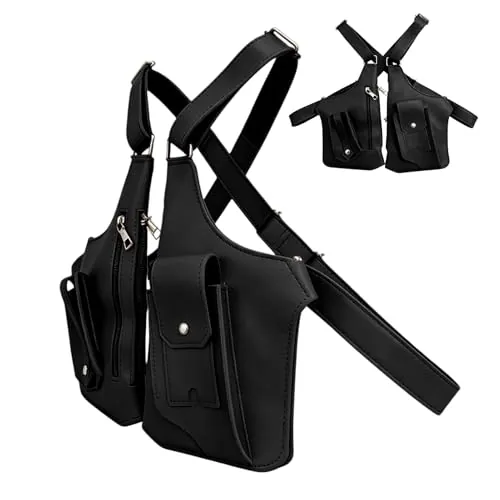 Riñonera De Pecho, Bandoleras Axilar Antirrobo, Bolso Deportivo Ajustable con Múltiples Bolsillos para Viaje Running Y Actividades Al Aire Libre