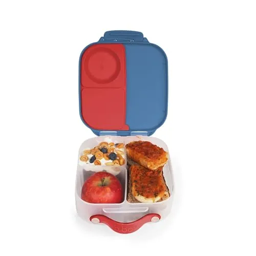 b.box Mini Lunch Box para Niños | Fiambrera Infantil Bento con 3 Compartimentos (2 Herméticos) | Fiambrera para Niños Ideal Almuerzos y Picoteo | Cabe 1 Fruta Entera | Sin BPA