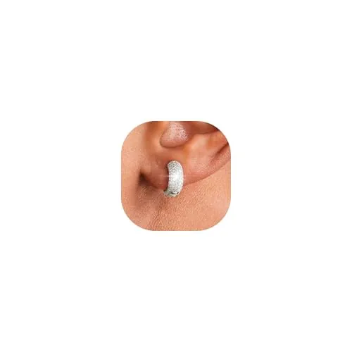 HANLI Pendientes Aro Hombre Plata de Zirconia Cúbica Antialergicos Minimalistas Joyas para