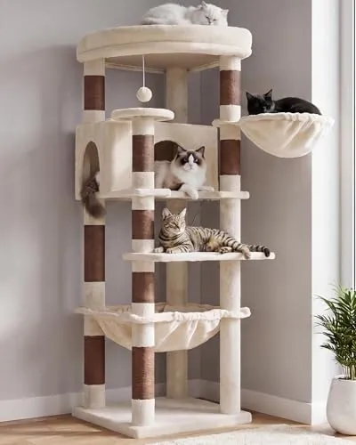 Heybly Árbol para Gatos Esquinero 135cm Gris Humo HCT029G