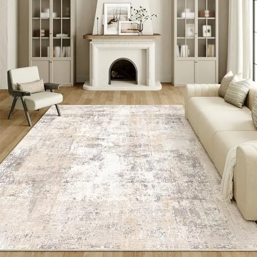 HUGEAR Alfombra Salon 240x300cm Beige Gris Moderna