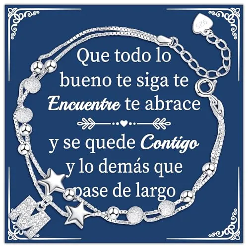 Astellea Regalos para Mujeres Pulsera de Plata con Letras Iniciales Regalos Creativos para Amigas Hermanas Colegas Hijas Madres Tías Esposa Navidad Cumpleaños Graduación (M)
