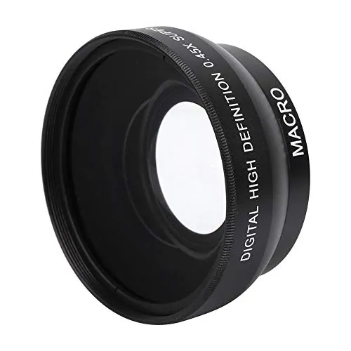 Sxhlseller Lente de la Cámara - Lente de Cámara Gran Angular 0.45X para Cámara de Montaje de 49 mm - Cámara Impermeable/a Prueba de Arañazos/a Prueba de Aceite len