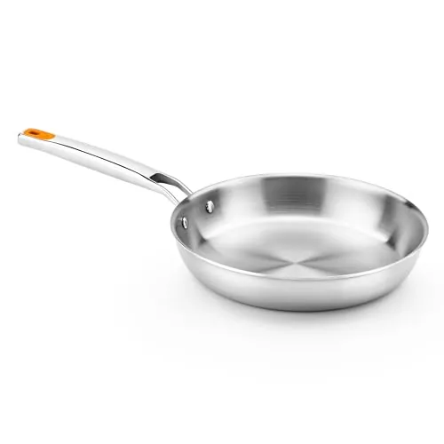 BRA Efficient Inox | Sartén 24 cm, acero inoxidable, tricapa | Tricapa (interior acero inox 18/10 + interior aluminio + exterior acero inox 18/0 magnético), sin antiadherente