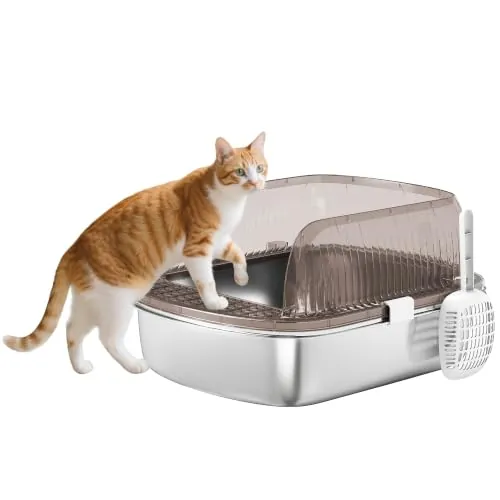 PawHut Arenero para Gatos Extragrande Pala Gris