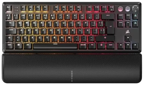 CORSAIR K70 PRO TKL RGB Teclado para Juegos con Cable Magnético-Mecánico – Interruptores Ajustables MGX Hyperdrive Pre-Lubricados, SOCD y Disparo Rápido Simultáneos, 8.000 Hz, QWERTY – Negro