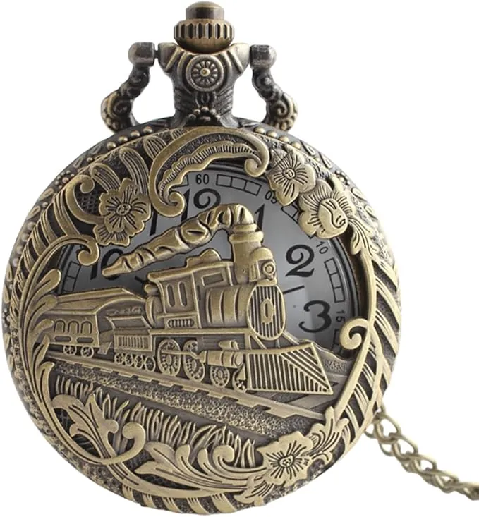 Reloj de bolsillo con cadena, reloj de bolsillo vintage para hombre, relojes de bolsillo retro para hombre y mujer, accesorio para Halloween, carnaval, disfraz navideño, cumpleaños