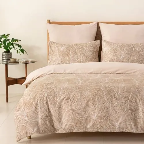 Tokokimo Funda Nordica Cama 135/150, Funda Nordica 220x240cm, Caqui, Hoja