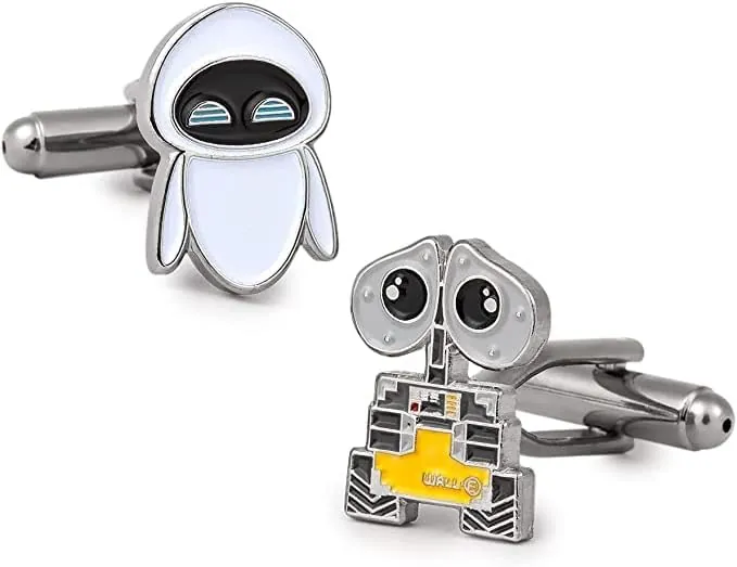 Gemelos para Camisa Wall E y Eva Gemelos Originales Para Camisas | Para Hombres y Niños | Regalos Para Bodas, Comuniones, Bautizos y Otros Eventos