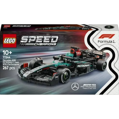 LEGO Speed Champions Coche de Carreras Mercedes-AMG F1 W15 77244 | Juguetes para niños de 10+ años, maqueta de vehículo de Fórmula 1, minifigura de piloto, regalo de cumpleaños, 267 piezas
