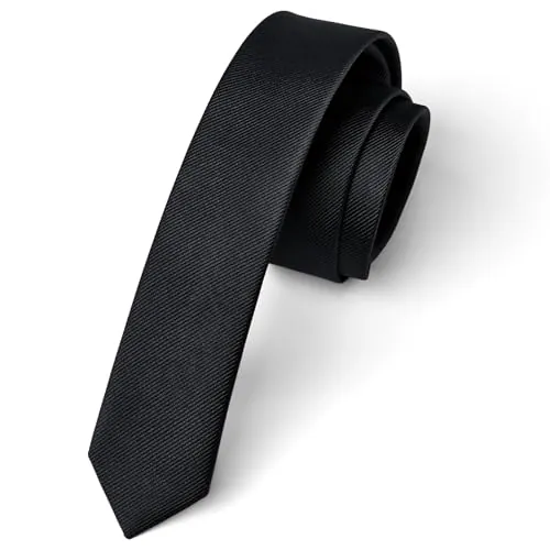 Enlision Corbatas de Hombre Modernas Corbata Negra Delgada de Color Liso Originales Corbata de Boda Fiesta Business 4 cm