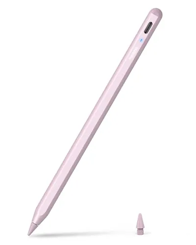 Metapen A8 Rosa Lápiz para iPad 2018-2026, Rechazo de Palma,2X Carga Rápida