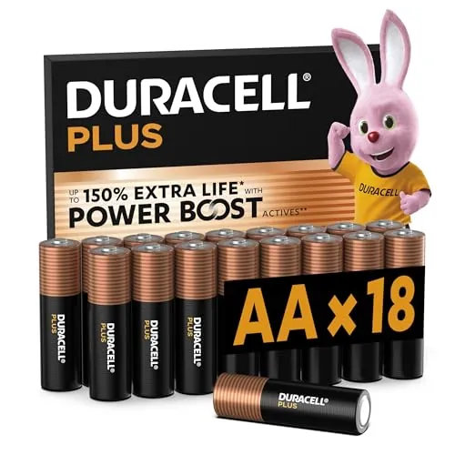 DURACELL Plus AA Pilas Alcalinas (Paquete de 18) 1.5V, LR06
