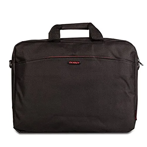 NGS MONRAY ENTERPRISE - Funda Portátil, Maletín Portátil de Nylon, Para Ordenador Portátil de 15.6", Resistente y Ligera, Asas y Bandolera Regulable, Compartimentos y Bolsillos, 40 x 32 x 4 cm, Negro