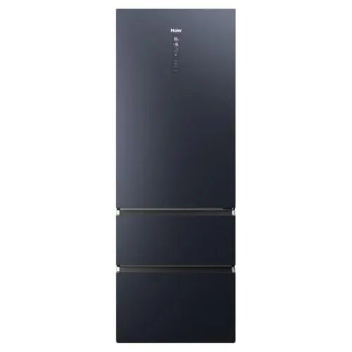 Haier 3D 70 Series 7 HTW7720ENMB - Frigorífico Combi, Cajones Direct Access, Conexión WIFI, Motor Inverter, Cajón Humidity Zone, Total No Frost, 483 L, Clase E, Negro, Ancho: 70 cm, Alto: 200 cm