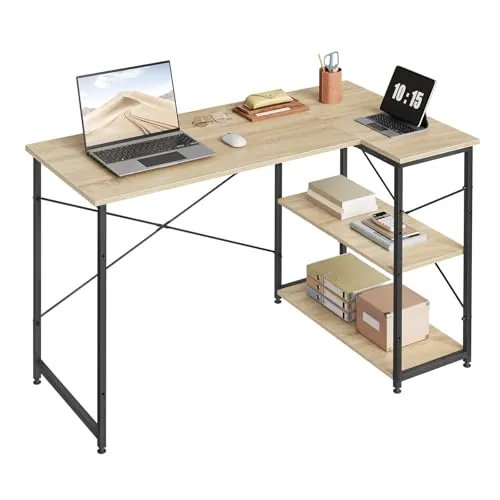 WOLTU Escritorio de Almacenamiento, Mesa Estudio Multifuncional