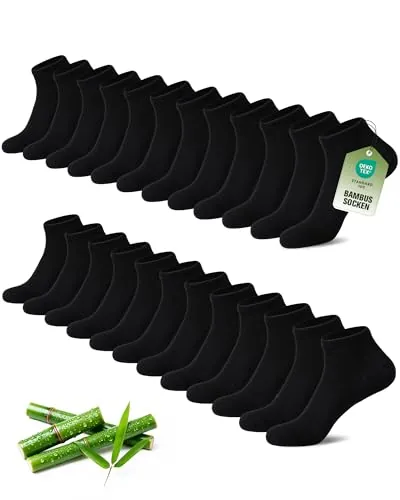SukModen 12/24 Pares de Calcetines de Sneaker para Hombres y Mujeres en Bambú,Anti-Olor Transpirable Medias Cómodas,Calcetines Cortos para Uso Diario, Tiempo Libre,Compras y Casa