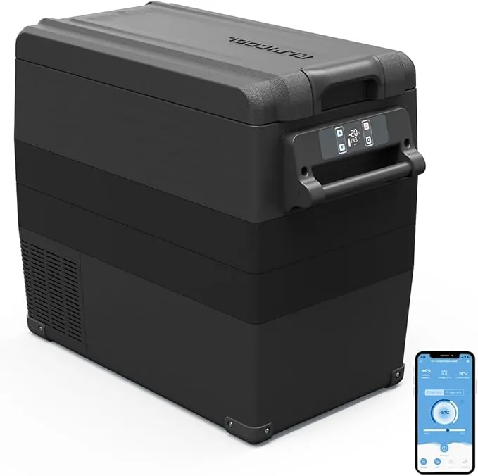Alpicool NCF55 50L Nevera Portátil Eléctrica Refrigerador de Coche 12V 24V mini frigorífico CA 220v para Hogar, Camping, Viajes, Automóvil, 20ºC a 20ºC