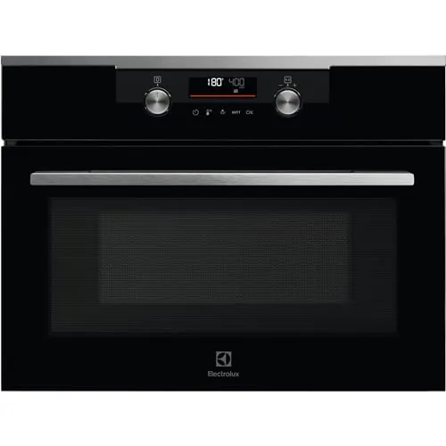 Electrolux CKM806CX Horno Eléctrico Compacto, 42 L, Función Microondas, Potencia 1000W, Grill de 1900W, 23 Funciones, Calentamiento Rápido, Pantalla TFT, Serie 800, Negro, Fabricado en UE