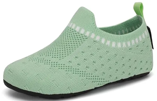 SAGUARO Zapatillas de Estar por Casa Zapatillas de Niños Niñas Antideslizantes Calcetines Zapatillas de Punto Interior Exterior Pantuflas Infantiles, Verde, 36/37 EU