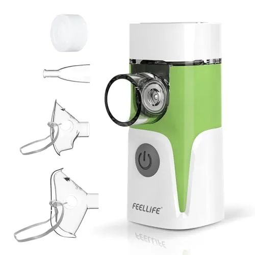 FEELLIFE Nebulizador Portatil para bebe y adultos Maquina De Aerosoles Inhalador, Para El Tratamiento De Tos, Asma, Enfermedades Respiratorias