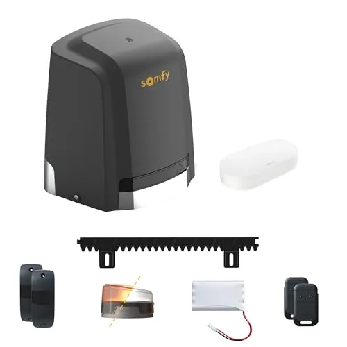 Somfy 1246286 - Motorización Slidymoove 600 conectado para puerta corredera, motorización puerta corredera fácil de instalar, Vantail max 8m, compatible con Alexa, Google Home, fabricado en Francia