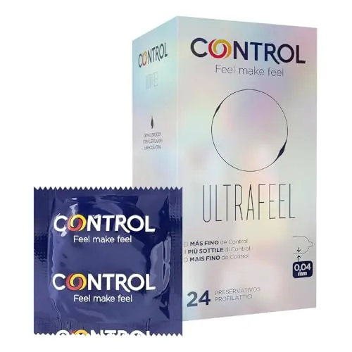 Control Finissimo Ultrafeel Preservativos Súper Finos 0,04 mm de Látex Natural - 24 Preservativos