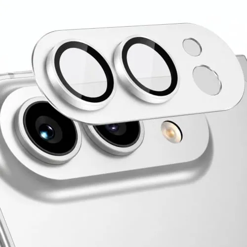 Jurqqer Protector Lente Cámara para iPhone Duo, Blanco estelar