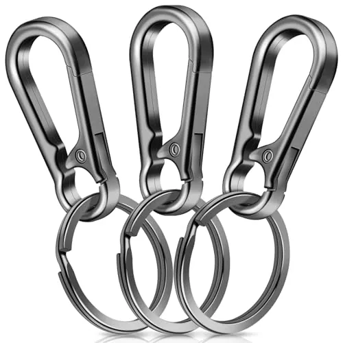 Caianwin 3 Piezas Mosqueton Llavero Metales Llavero Mosquetón Extraíble Mosquetones para Llaveros para Usar en Mochilas, Coches