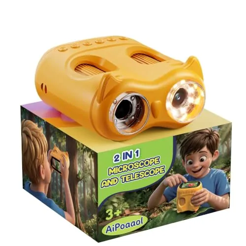 1000X Microscopio Digital para Niños Portatil: 2 en 1 Lupa y Telescopio Regalos Originale para Niña Niño 3-8 8-12 Años - Experimentos Kit Juguetes - Electronica Microscope USB-C