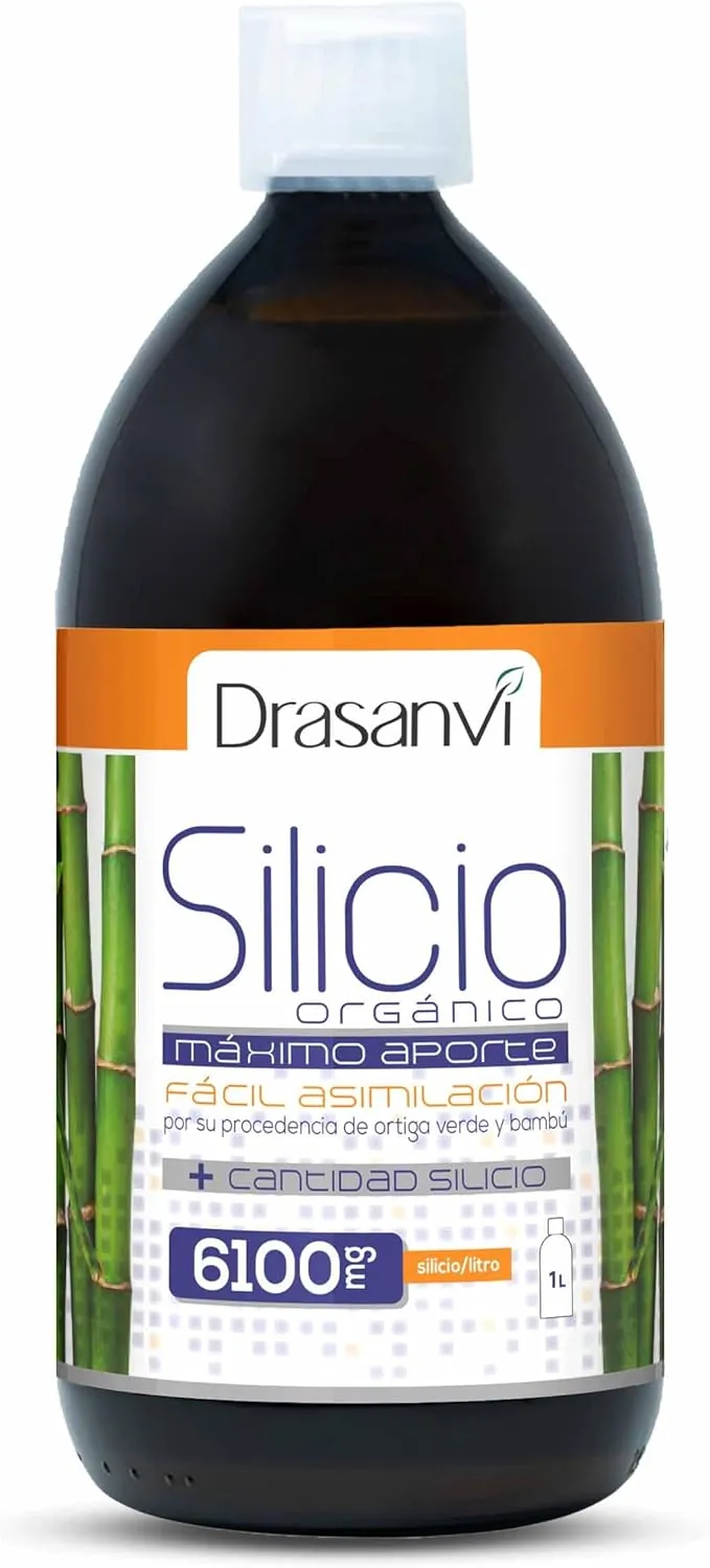 DRASANVI Silicio Orgánico Precursor del Colágeno | Mineral Esencial para la Estructura Celular | Huesos y Articulaciones |Ortiga Verde y Bambú| Fácil Asimilación,6100 mg por Dosis,1000 ml = 33 Días
